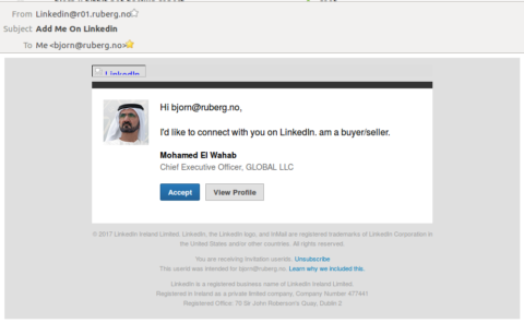 LinkedIn scam mail